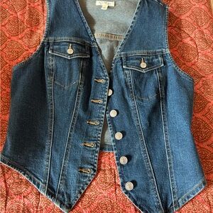 Dark denim vest